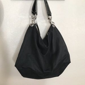 Miu Miu Black Canvas Handbag Silver Hardware